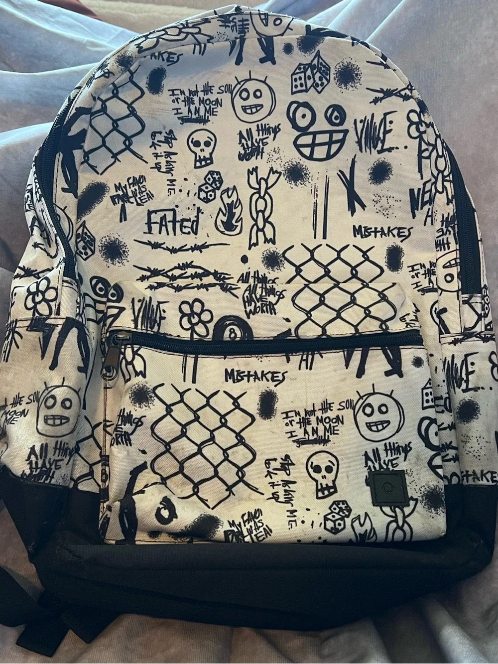 Empyre Graffiti Backpack Black White Doodle Print Zumiez Streetwear Artsy Urban